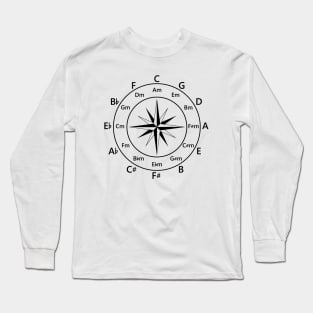 Circle of Fifths Compass Style Light Theme Long Sleeve T-Shirt